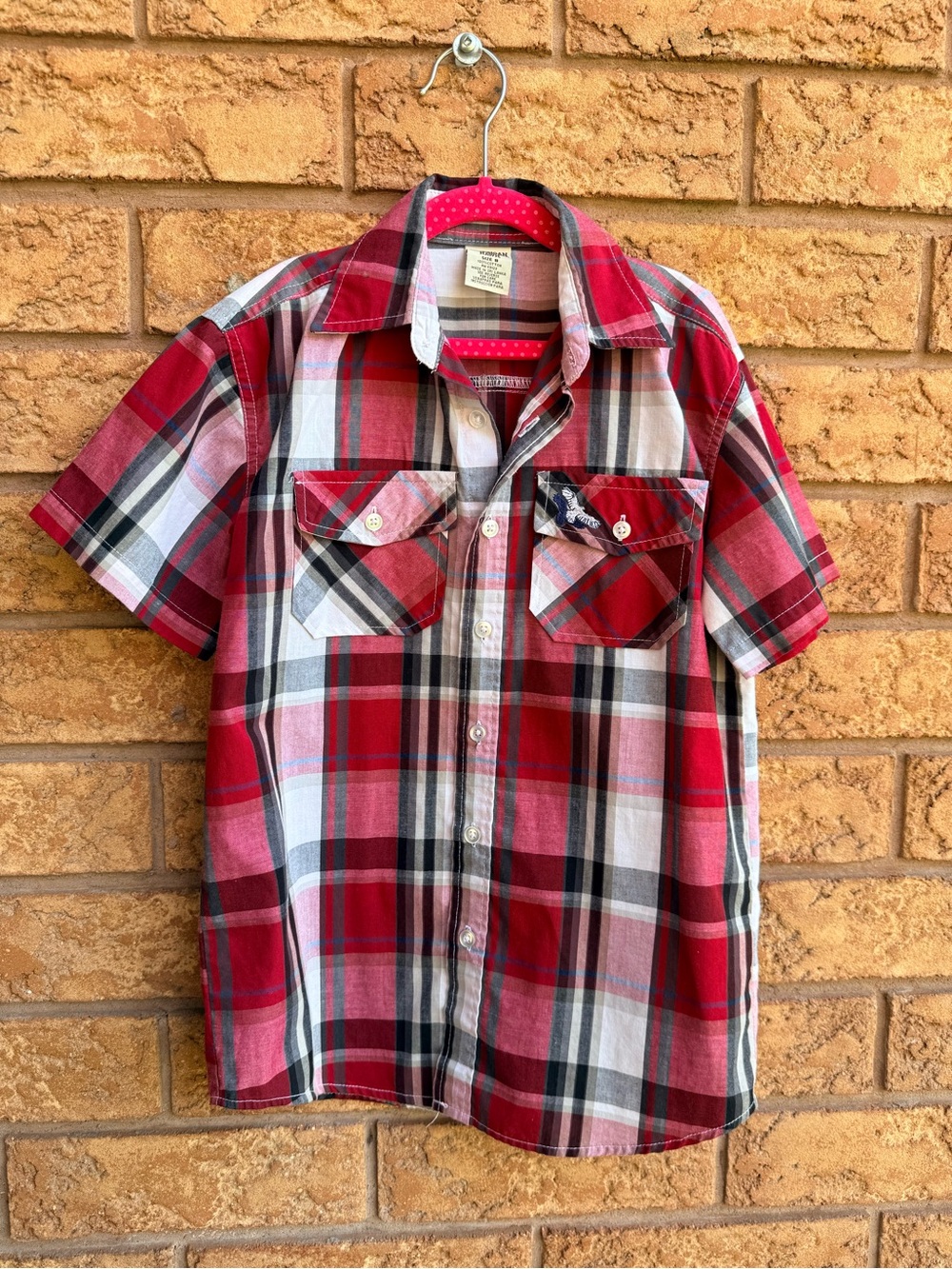 💫10/$25 • American Hawk Plaid Button Down Cotton Shirt